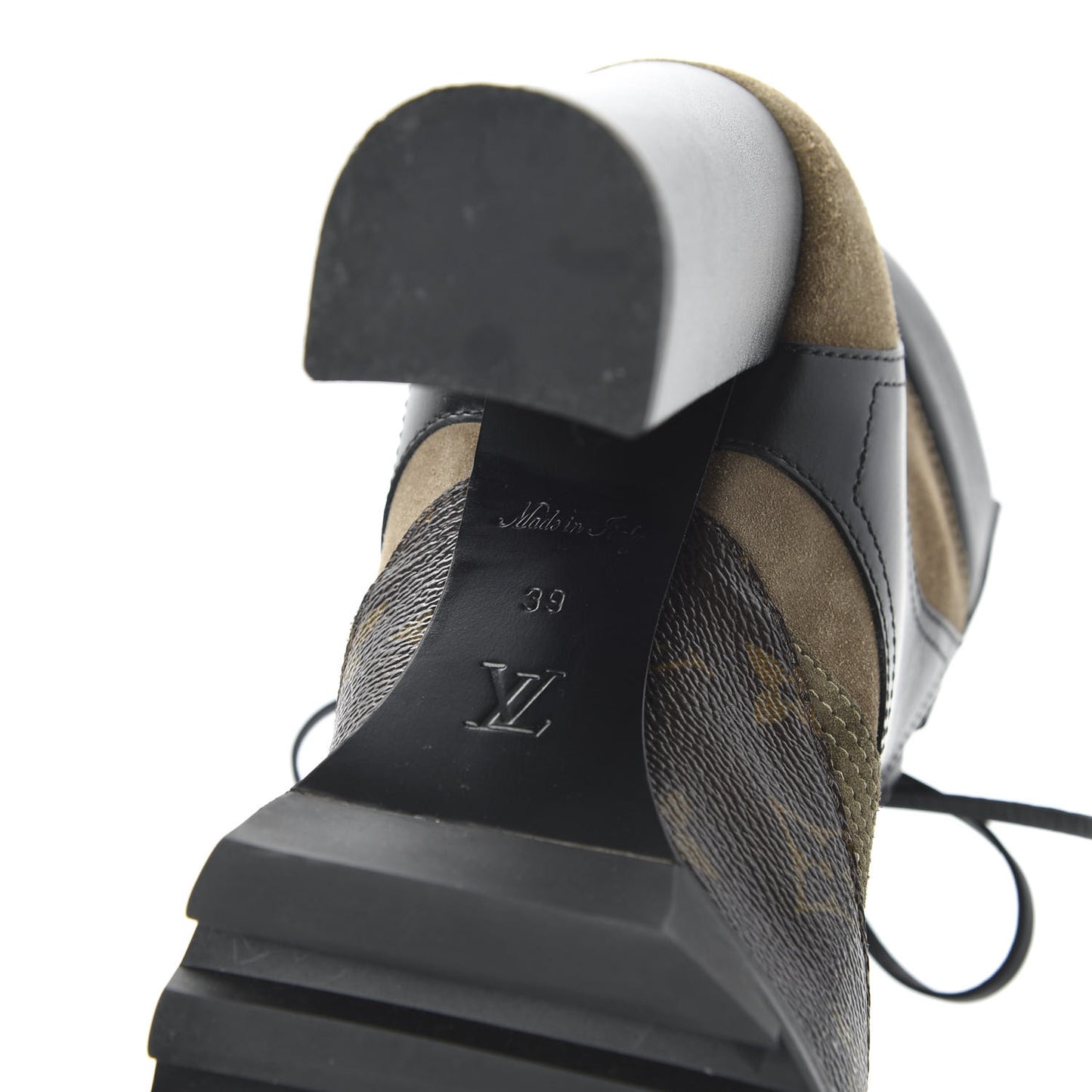 Suede Calfskin Monogram Star Trail Ankle Boots 39 Khaki