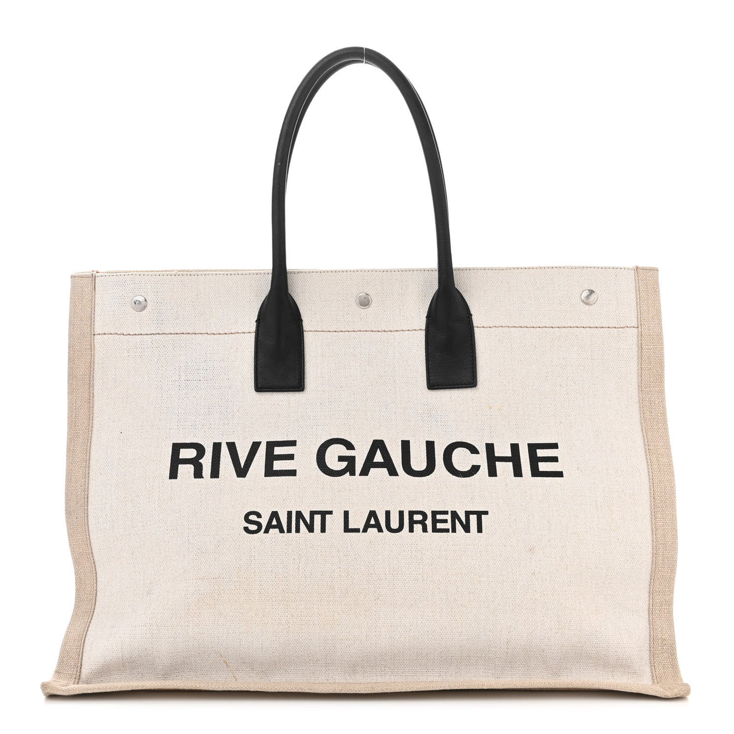 Linen Calfskin Rive Gauche Tote Optic White