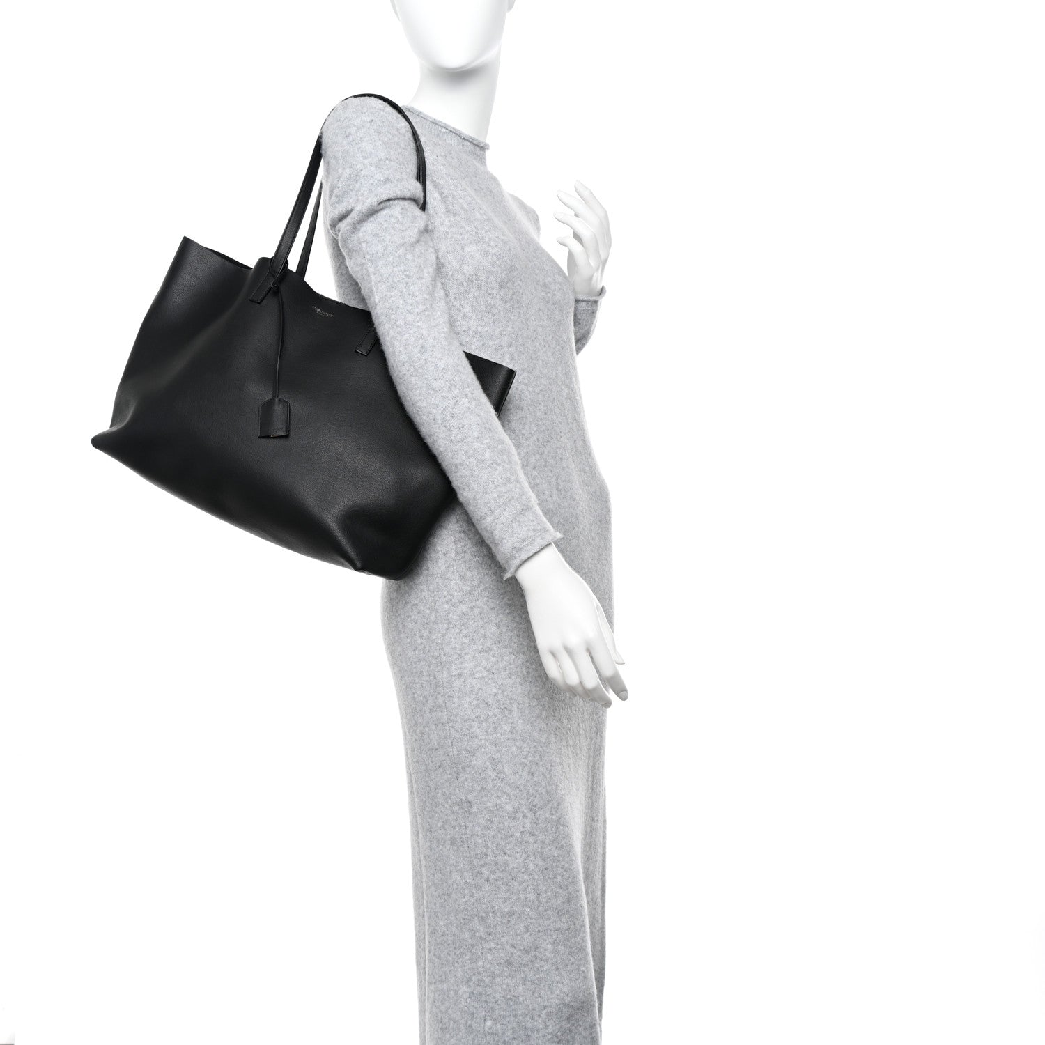 Saint Laurent Calfskin Large Shopping Tote Black 2 of 13