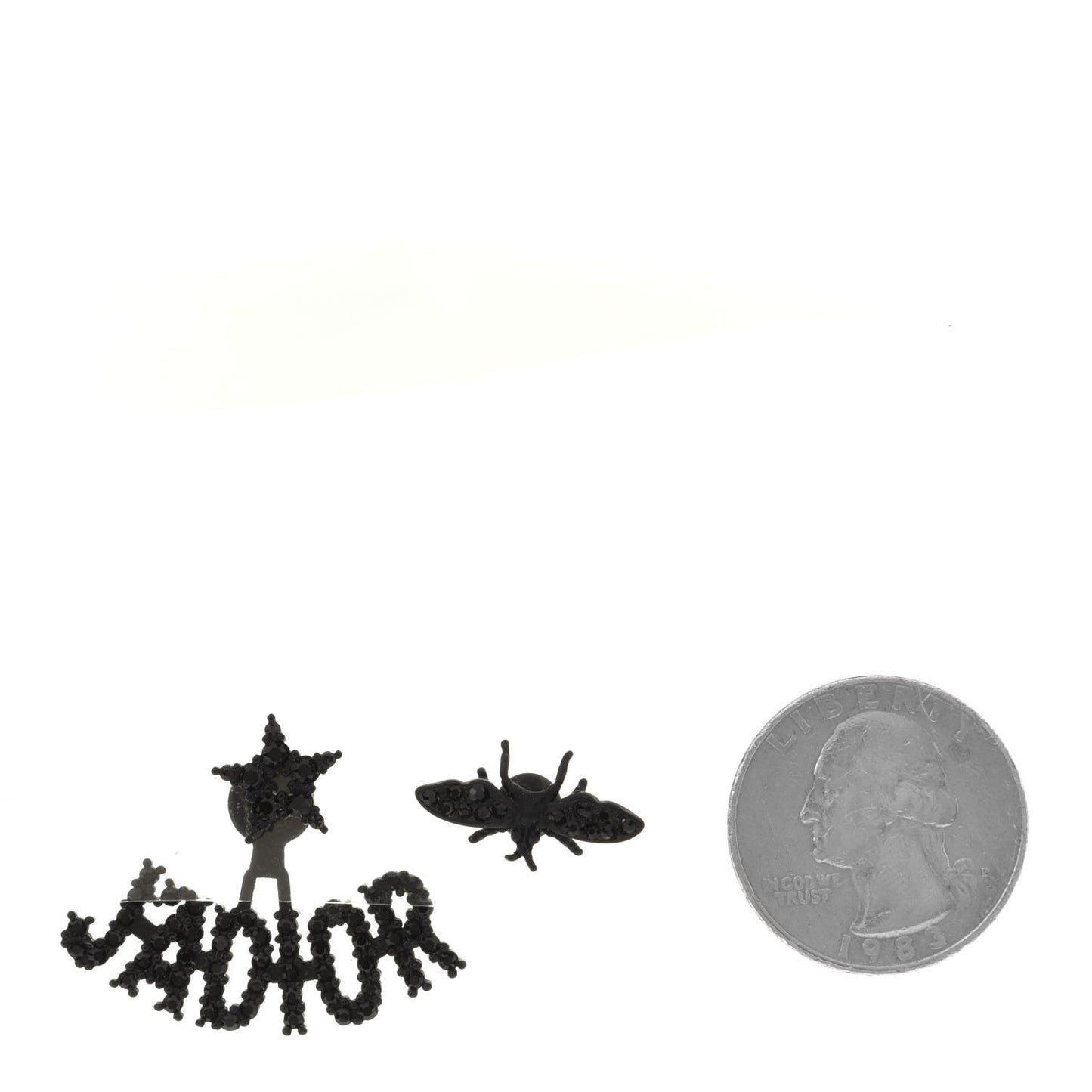 Palladium Crystal J'adior Earrings Black