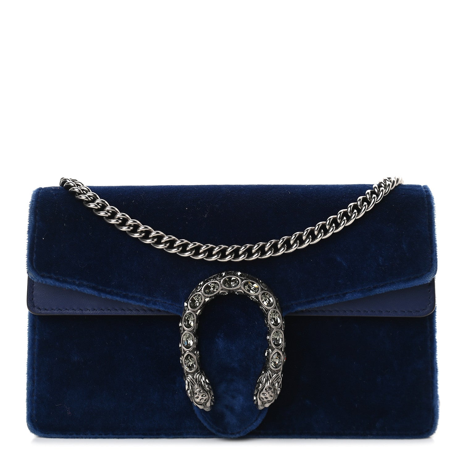 Gucci Velvet Super Mini Dionysus Shoulder Bag Cobalt 1 of 8