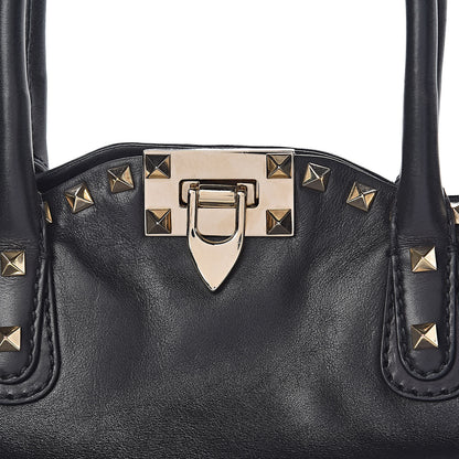 Valentino Garavani Vitello Rockstud Dome Satchel Black 9 of 10