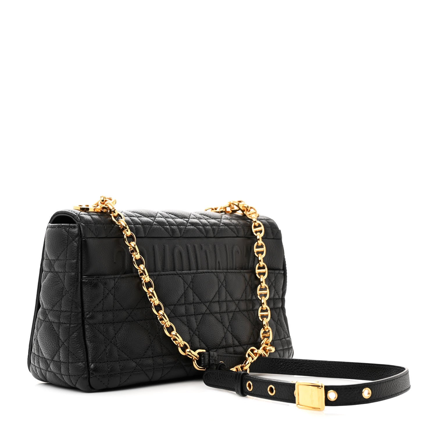 Christian Dior Calfskin Cannage Medium Caro Bag Black 3 of 14