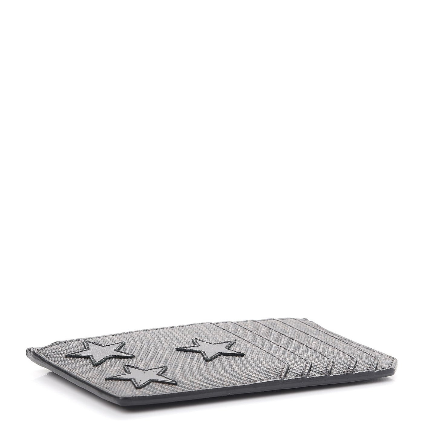 Classic Toile Monogram Stars 5 Fragments Zip Pouch Card Holder Black