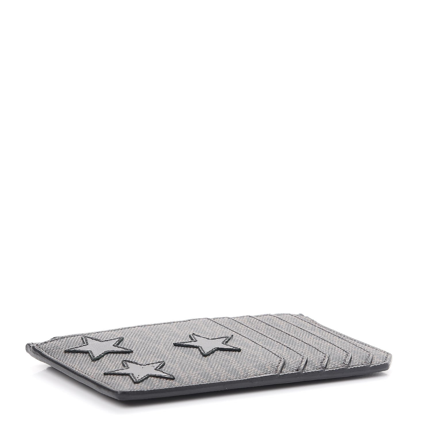 Saint Laurent Classic Toile Monogram Stars 5 Fragments Zip Pouch Card Holder Black 4 of 8