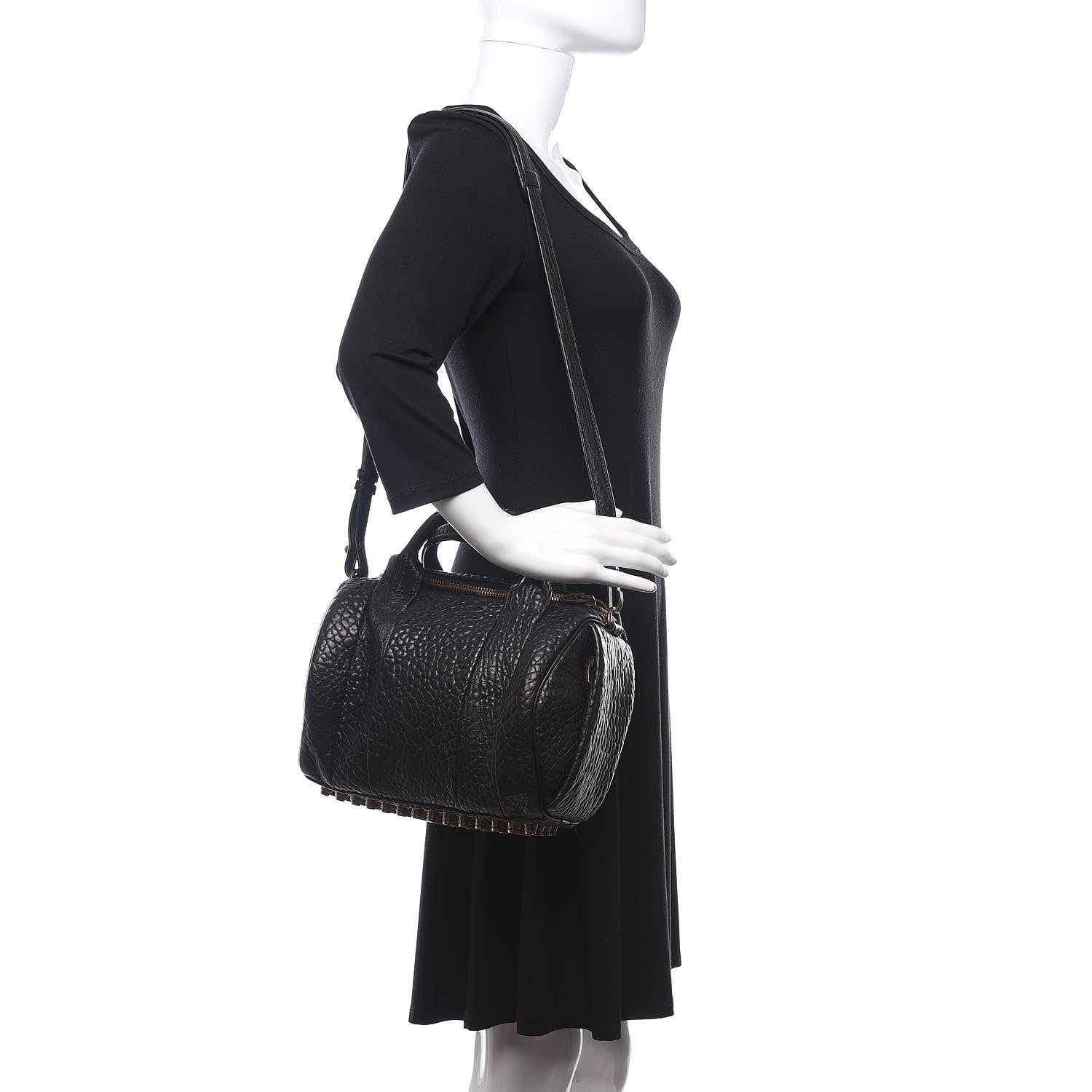 Alexander Wang Pebbled Lambskin Rockie Black Antique Brass Hardware 2 of 9