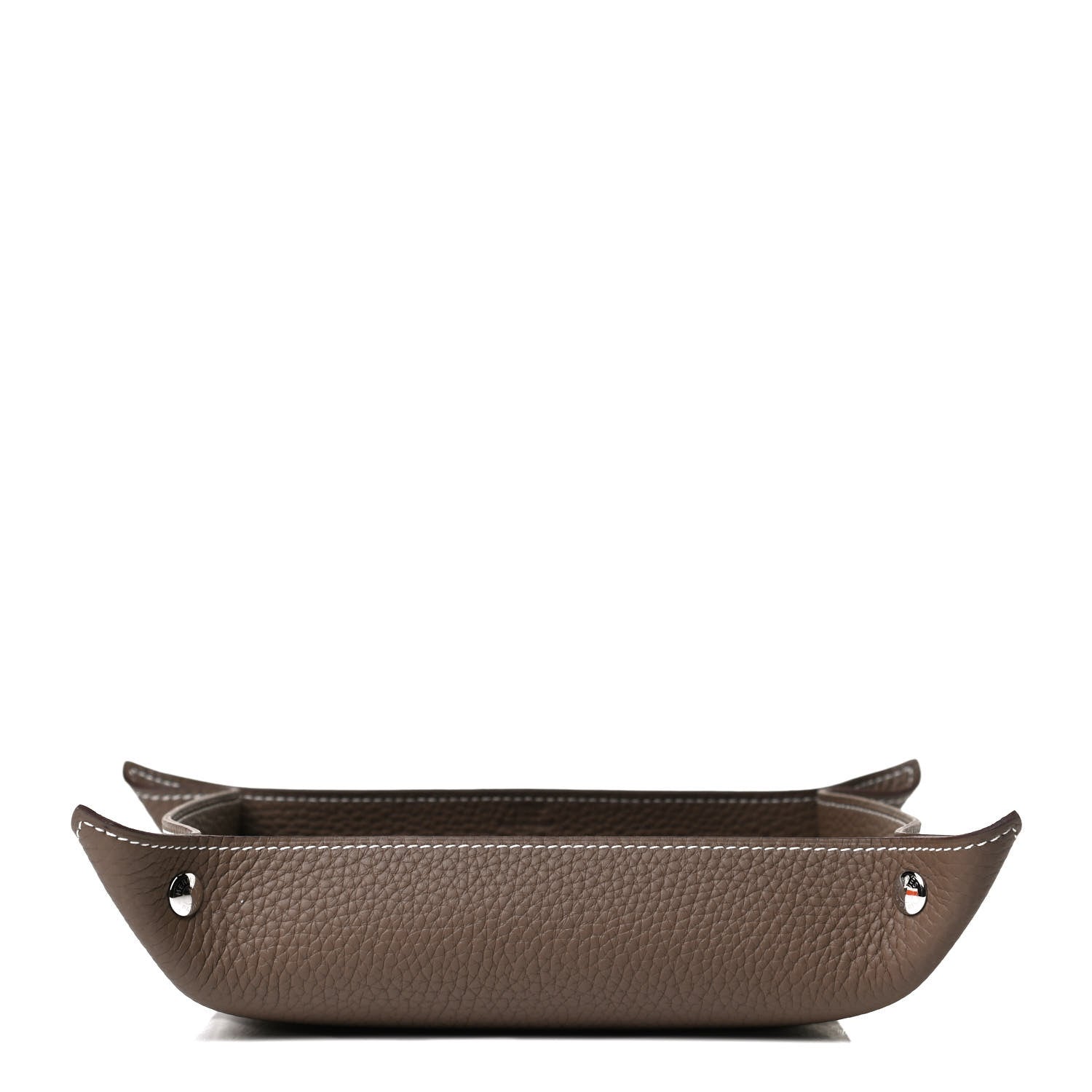 Hermes Taurillon Clemence Mises et Relances Change Tray Etoupe 3 of 5