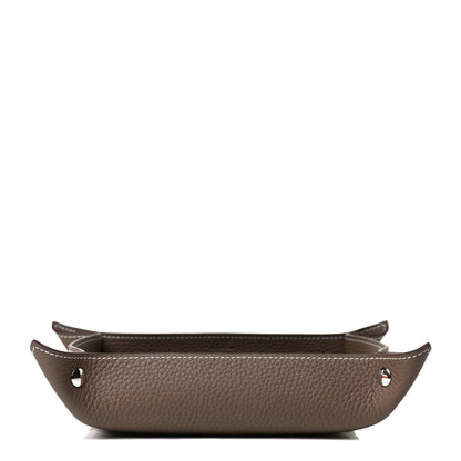 Hermes Taurillon Clemence Mises et Relances Change Tray Etoupe 3 of 5