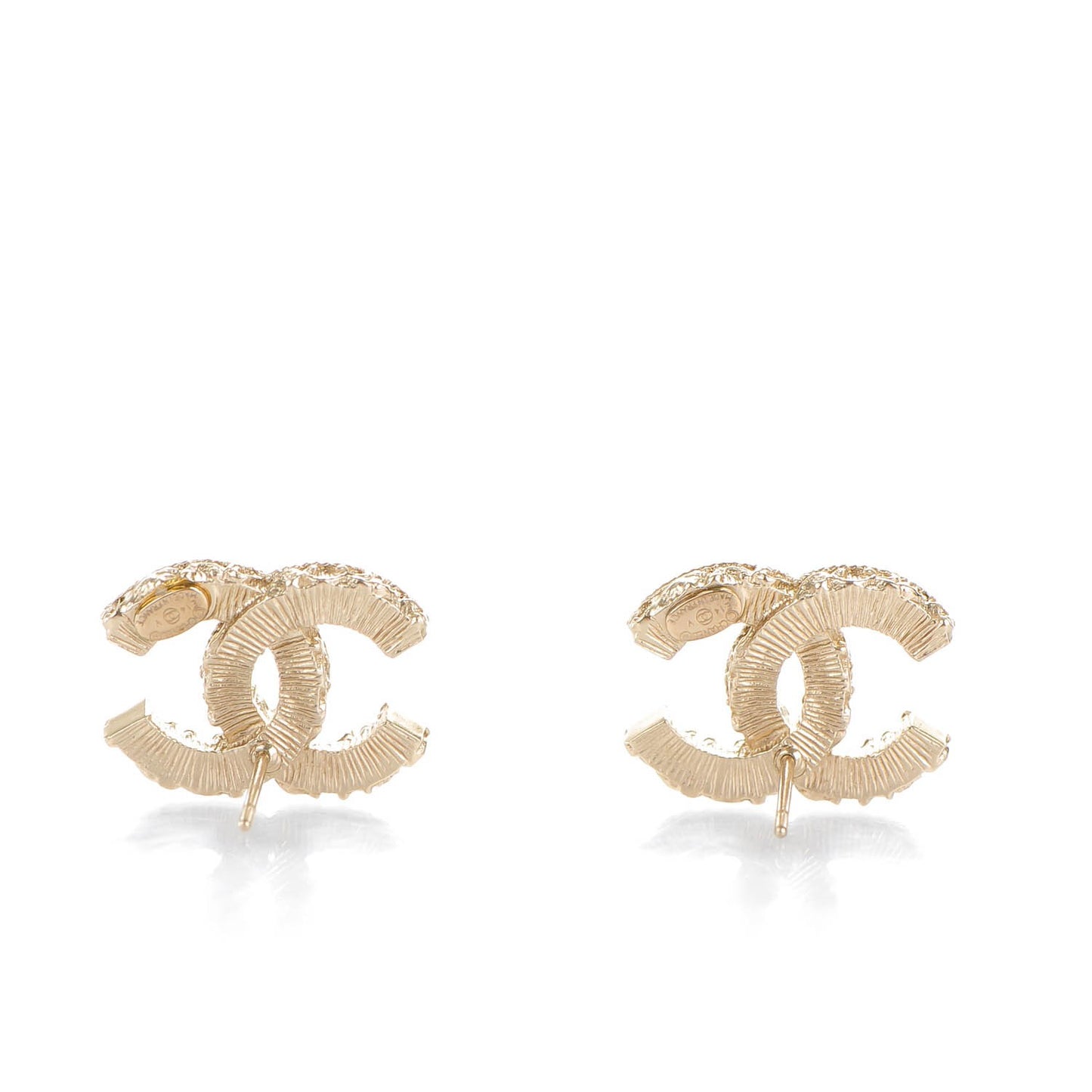 Enamel CC Baroque Earrings Black Gold