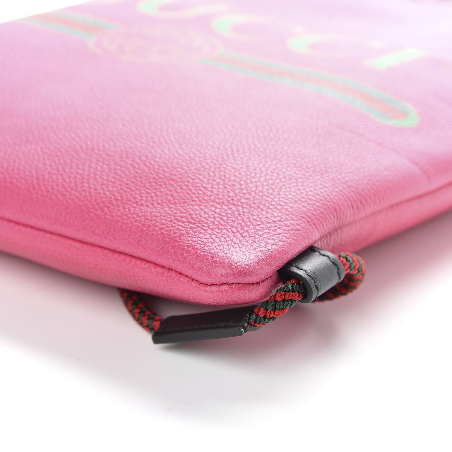 Gucci Grained Calfskin Logo Drawstring Backpack Box Pink Green Black 7 of 9