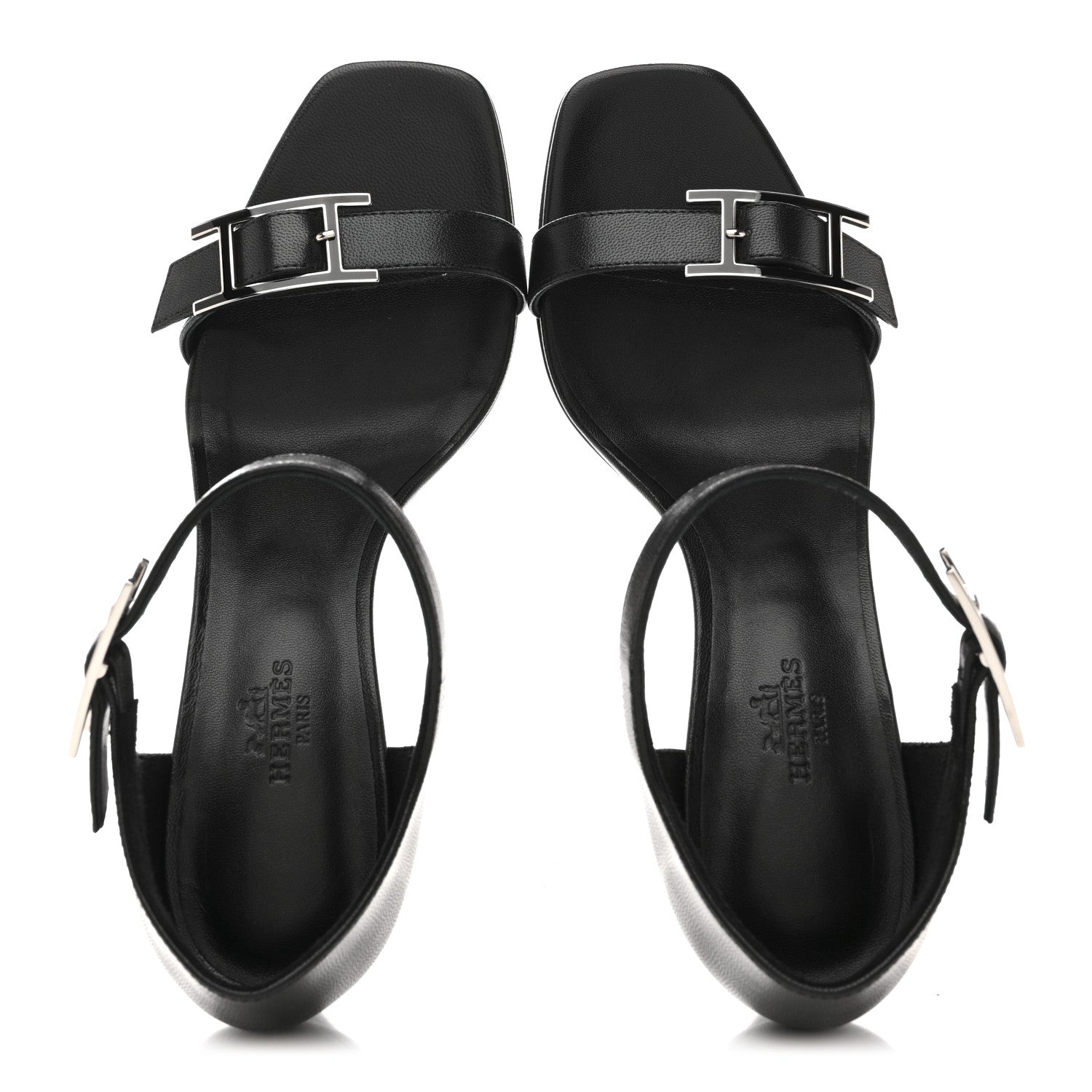 Hermes Chevre Judy 70 Sandals 38 Black 2 of 10