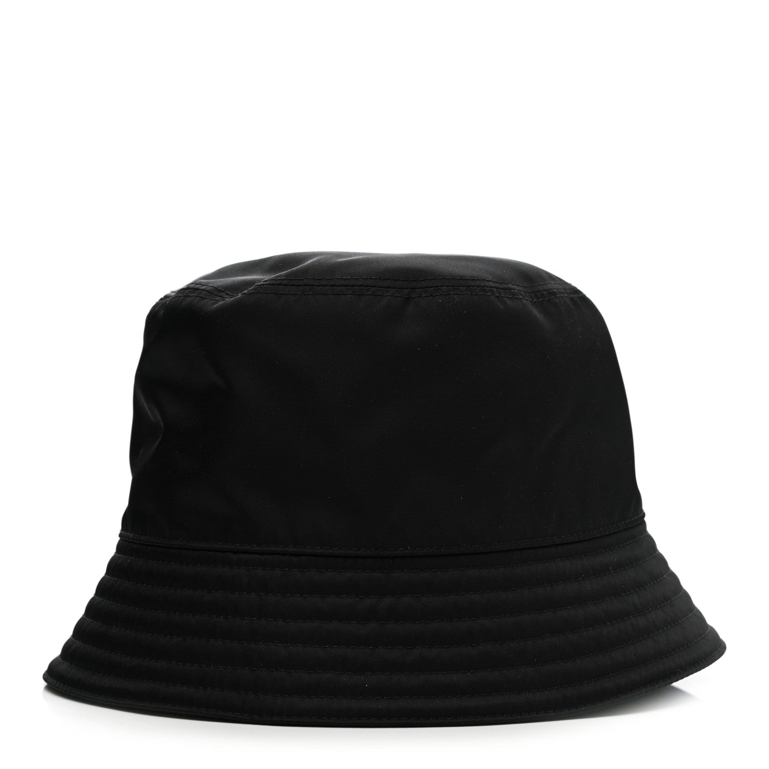 Prada Re-Nylon Metal Triangle Logo Womens Bucket Hat M Black 1 of 8