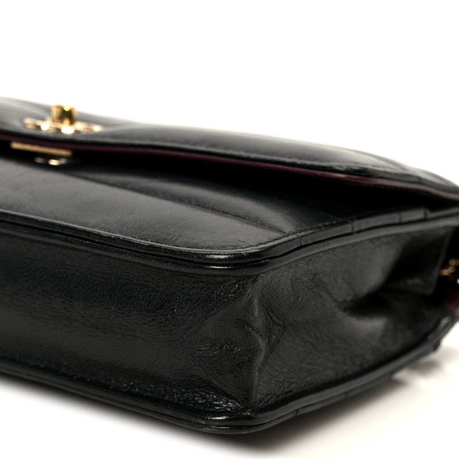 Chanel Lambskin Chevron Quilted Wallet On Chain WOC Black 11 of 11