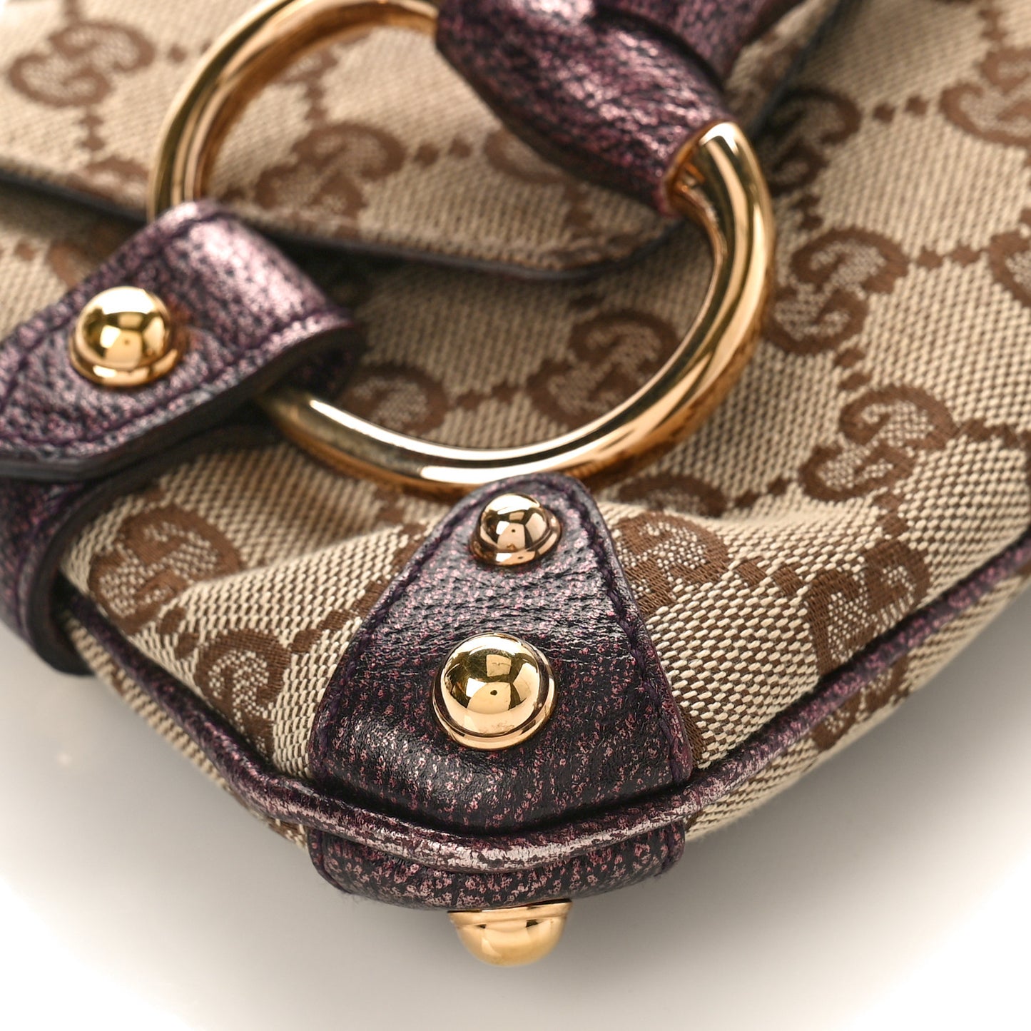 Monogram Small Horsebit Chain Clutch Purple