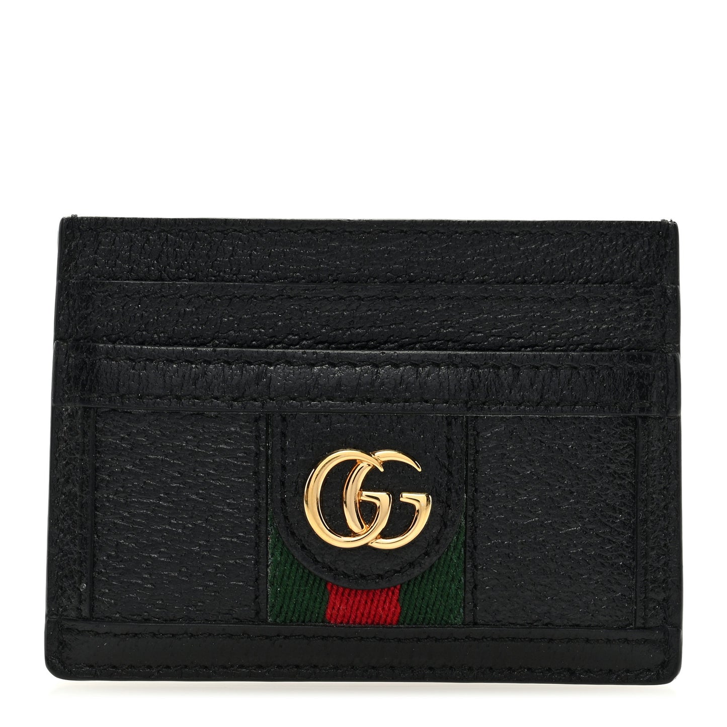 Calfskin Web GG Ophidia Card Holder Black