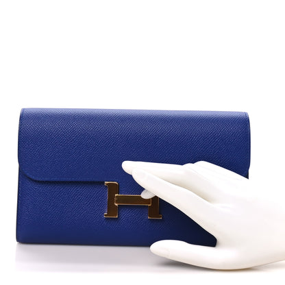Hermes Epsom Constance Long Wallet Bleu Electrique 2 of 7