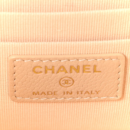 Chanel Caviar Quilted Small Tiny CC Vanity Case With Chain Beige 6 of 10