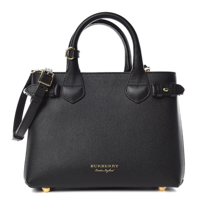 Burberry Grainy Calfskin House Check Small Banner Tote Black 1 of 16