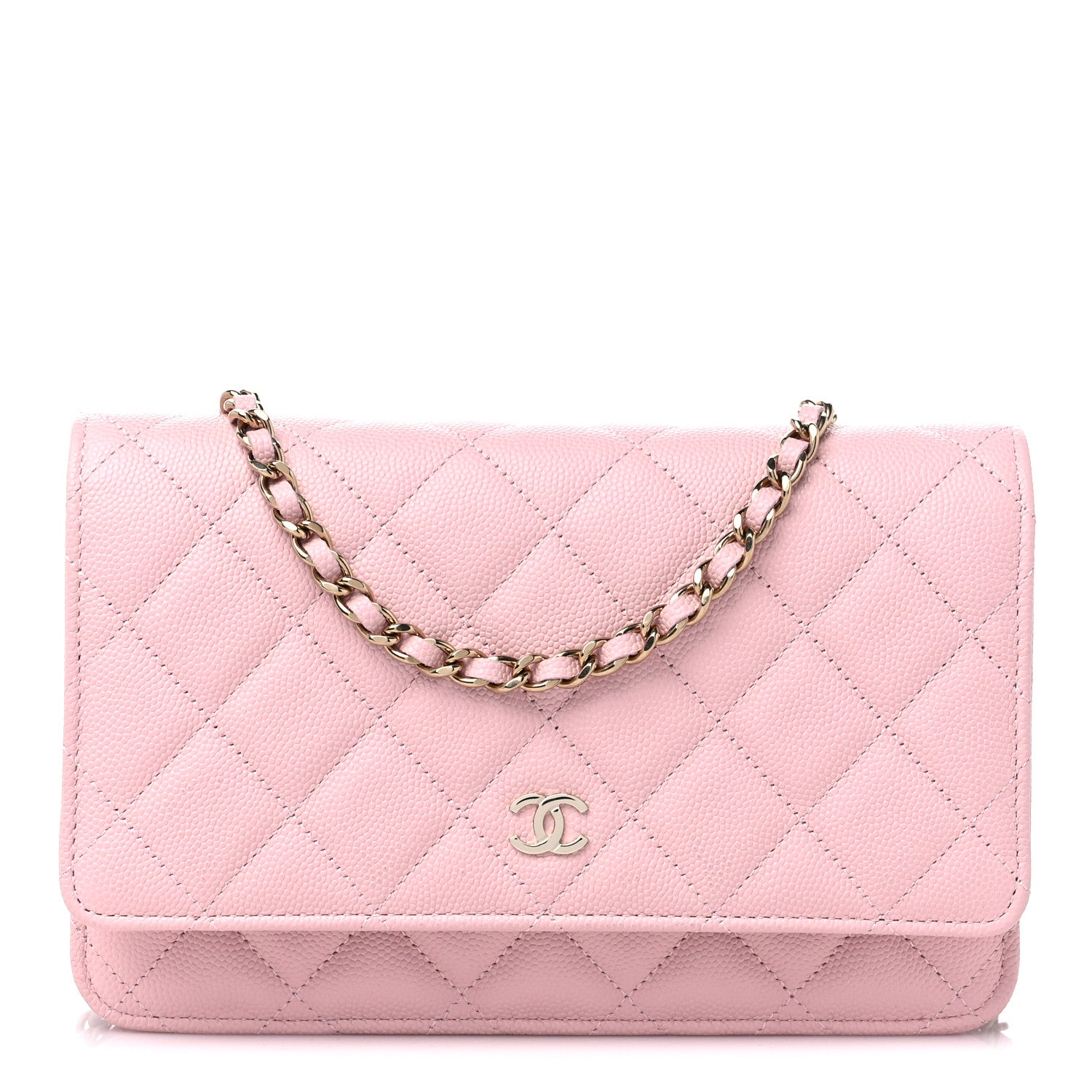 Chanel Caviar Quilted Wallet on Chain WOC Light Pink 1 of 11