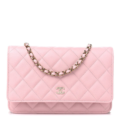 Chanel Caviar Quilted Wallet on Chain WOC Light Pink 1 of 11