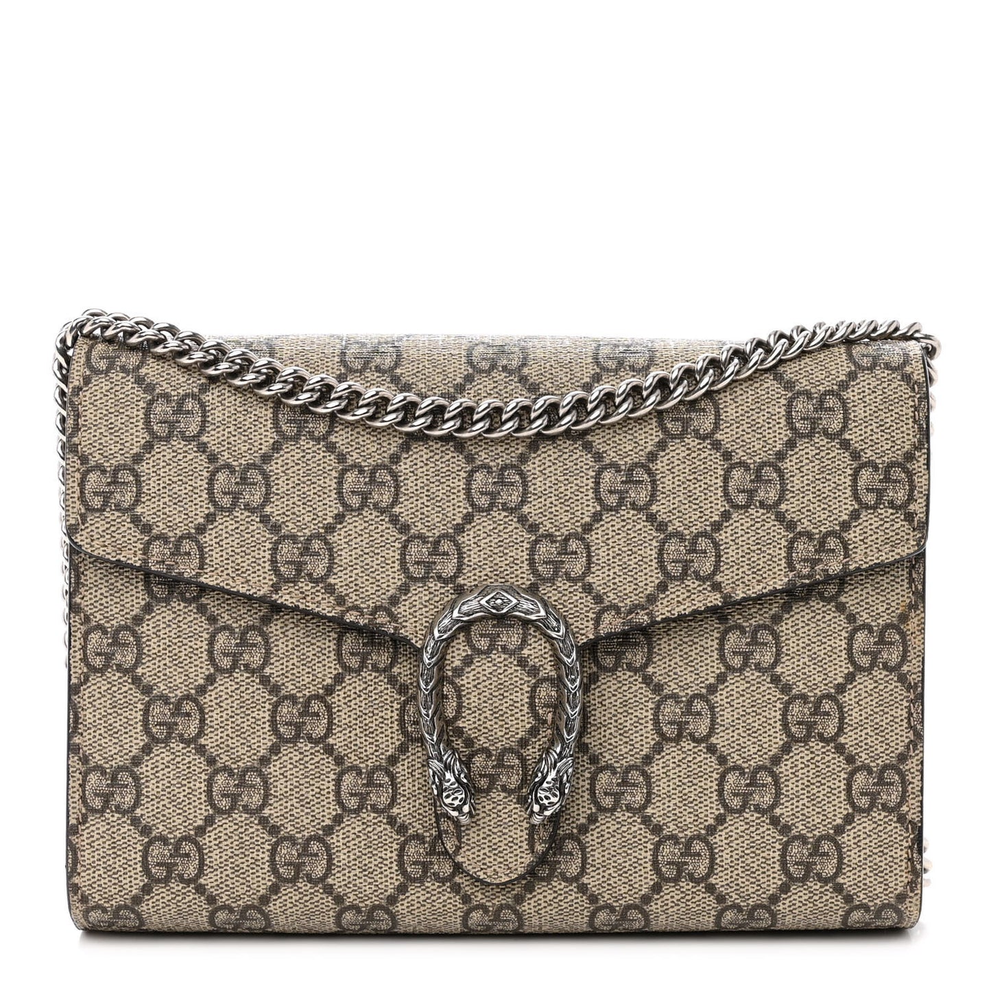 GG Supreme Monogram Mini Dionysus Chain Wallet Beige Taupe