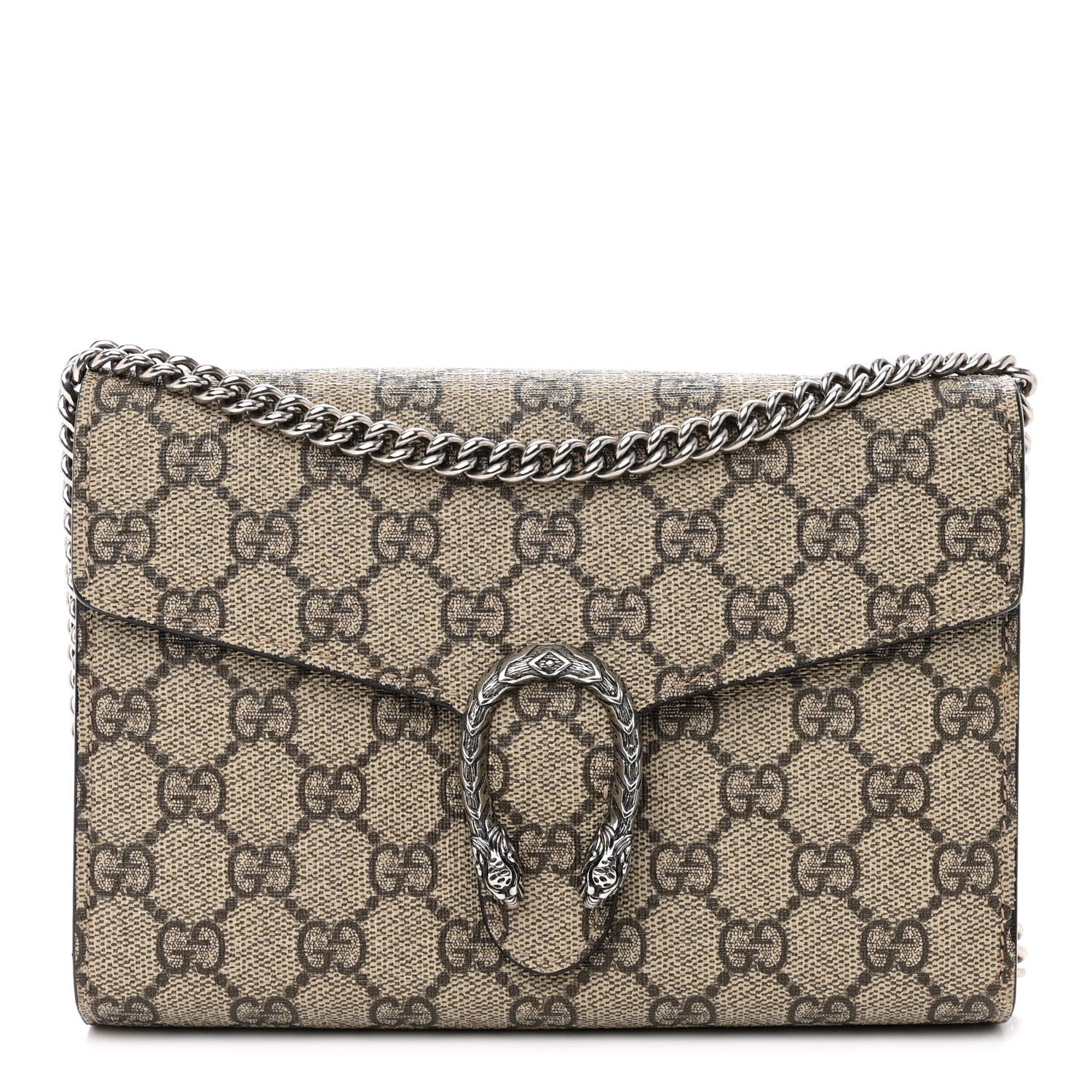 Gucci GG Supreme Monogram Mini Dionysus Chain Wallet Beige Taupe 1 of 12