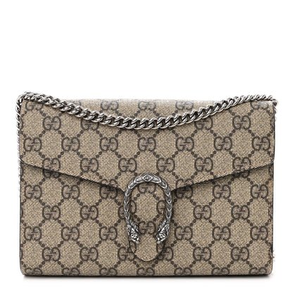 Gucci GG Supreme Monogram Mini Dionysus Chain Wallet Beige Taupe 1 of 12