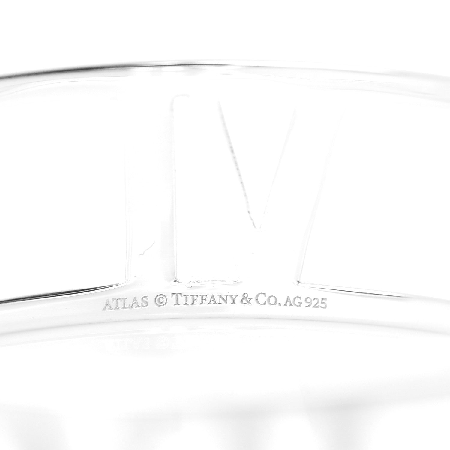 Tiffany Sterling Silver Atlas Open Bangle Bracelet 4 of 5