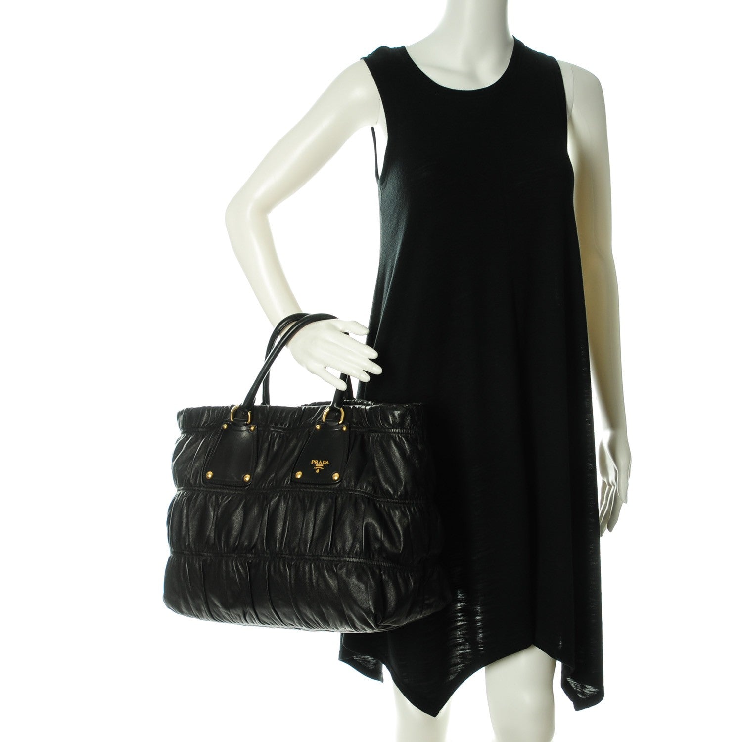 Prada Nappa Gaufre Tote Nero Black 2 of 8