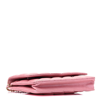 Chanel Iridescent Caviar Quilted Wallet on Chain WOC Pink 6 of 12