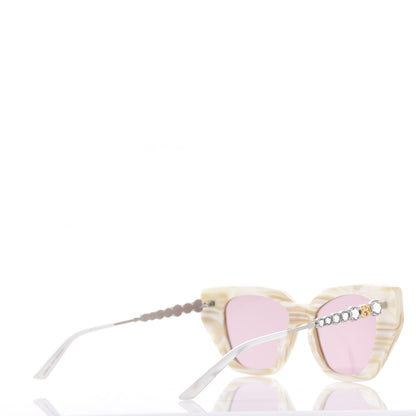Gucci Crystal Embellished Cat Eye GG0641S Sunglasses White 4 of 8