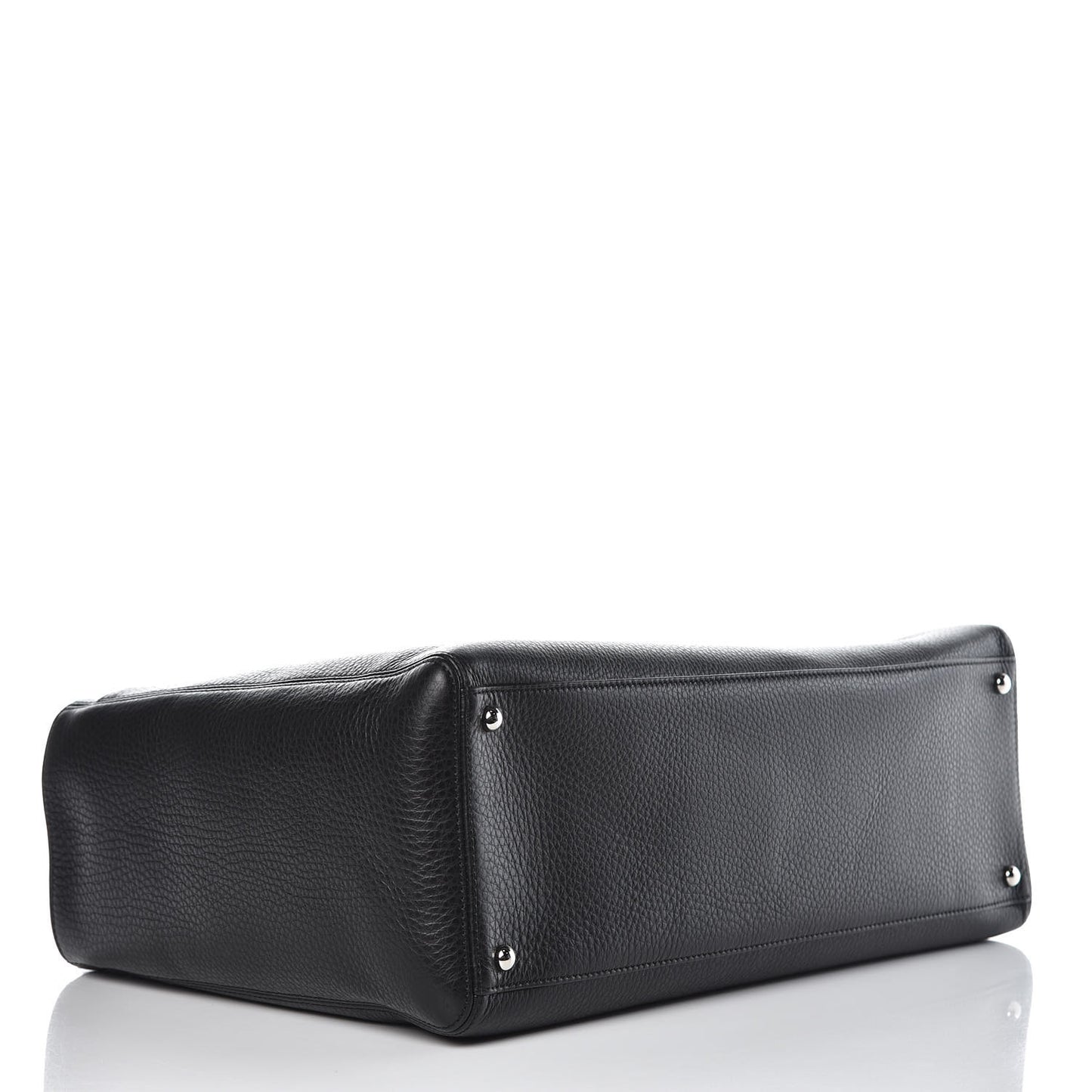 Calfskin Cerf Executive Shopper Tote Black