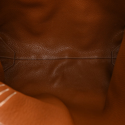 Hermes Taurillon Clemence Double Sens 45 Reversible Tote Orange Gold 9 of 21