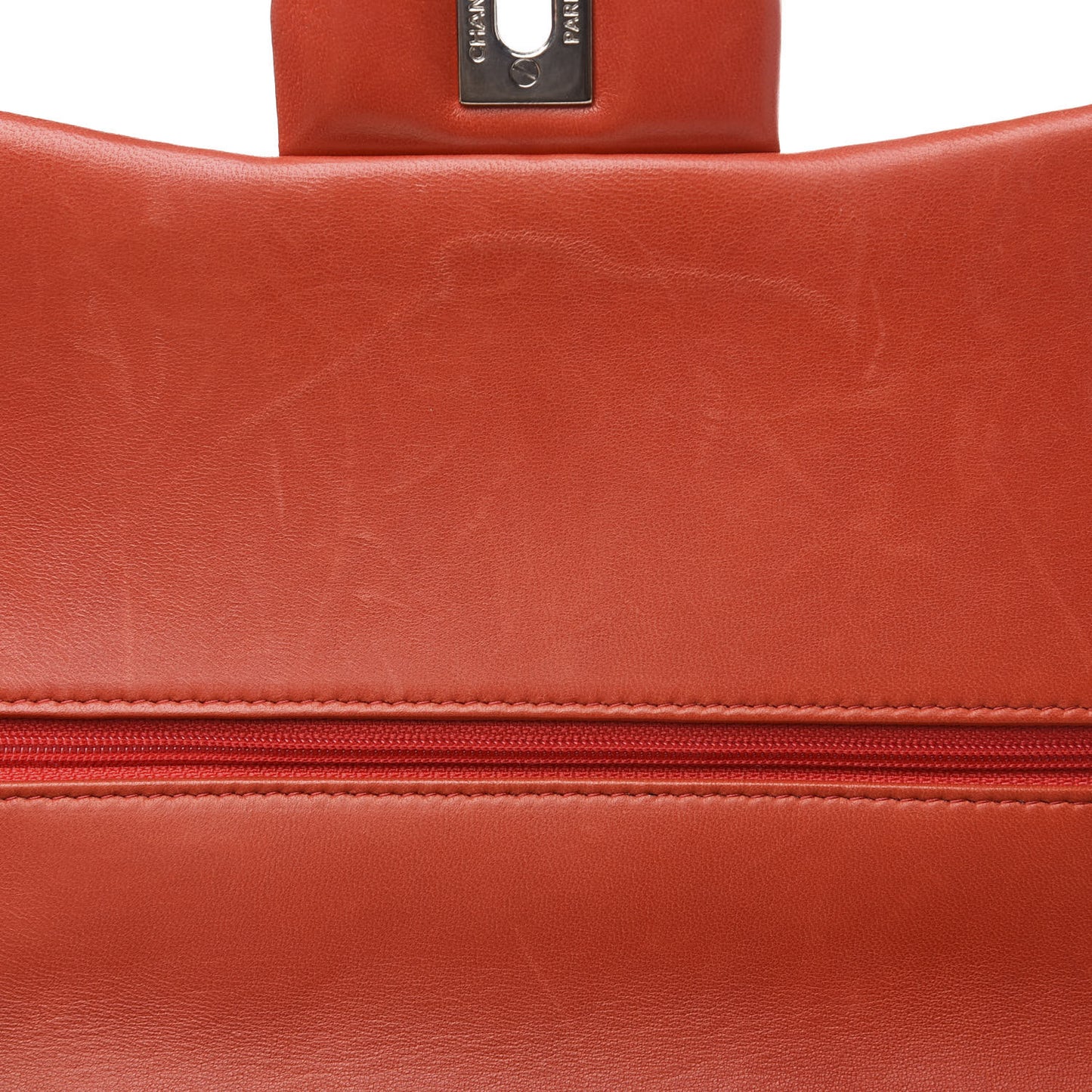 Lambskin Quilted Jumbo Double Flap Red