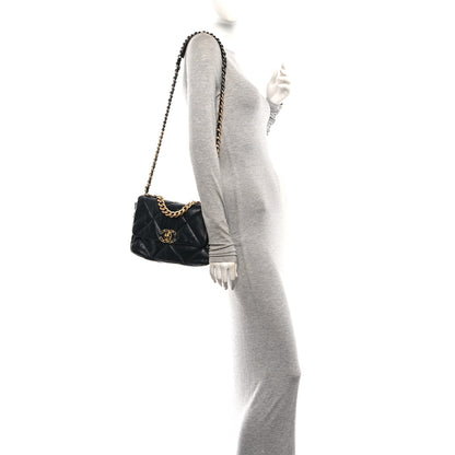 Chanel Lambskin Quilted Medium Chanel 19 Flap Black 2 of 12