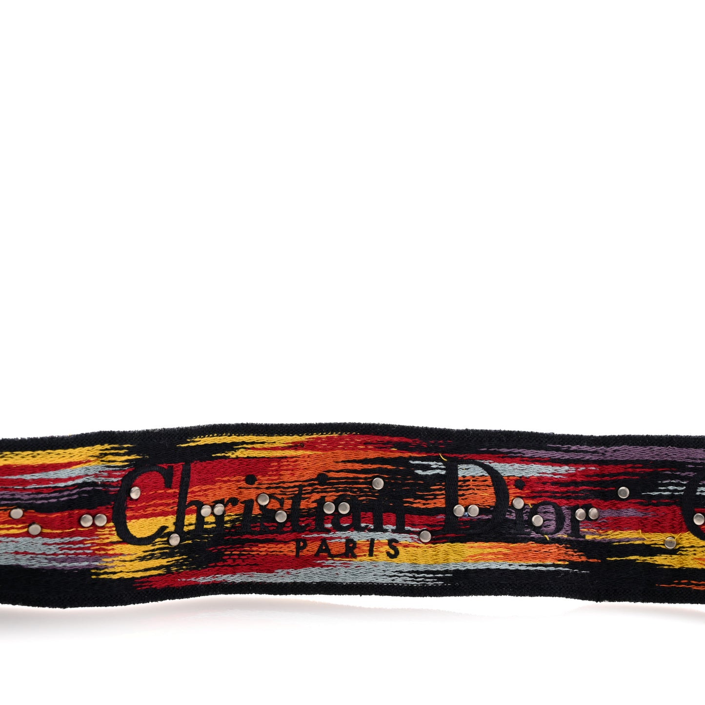 Canvas Embroidered Studded Rainbow Shoulder Strap