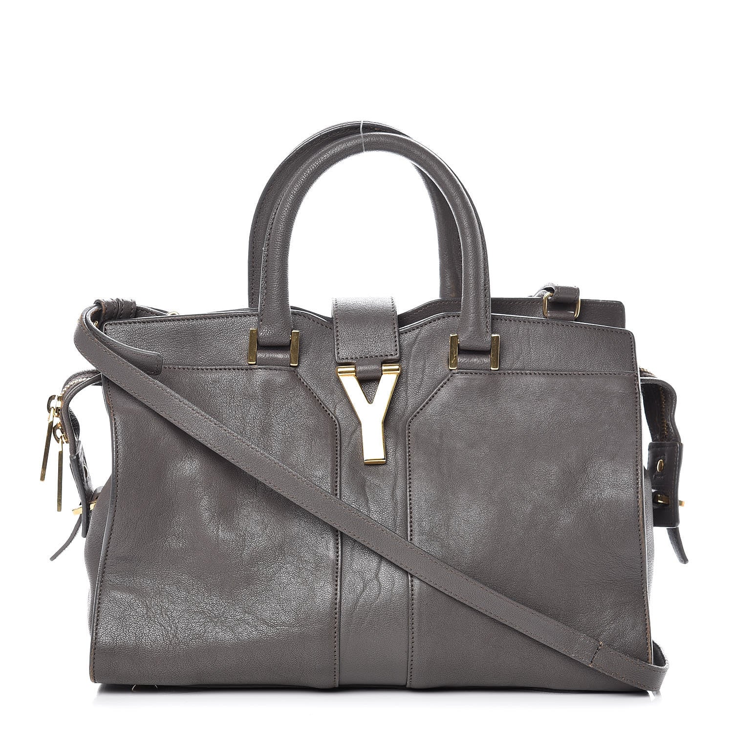 Saint Laurent Sheepskin Small Cabas ChYc Grey 1 of 18