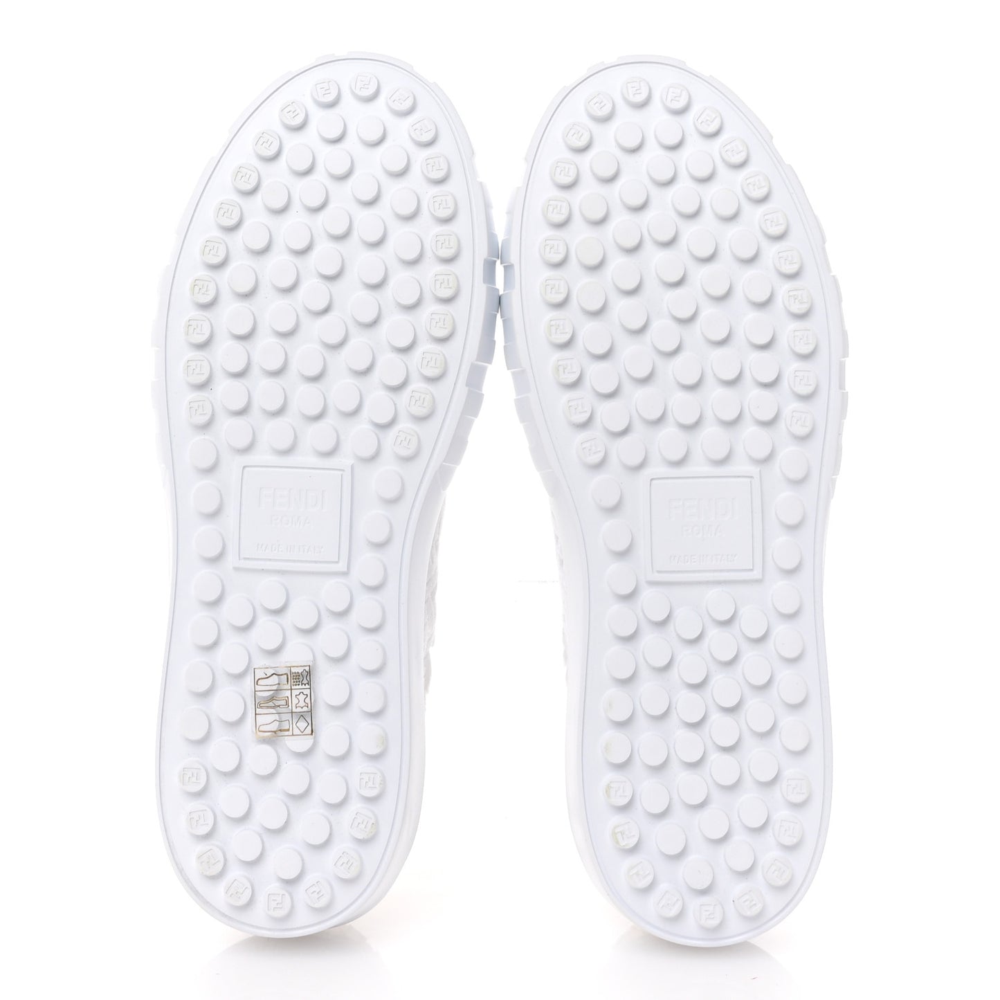 Velvet FF Calfskin Womens Fendi Force Low Top Sneakers 39.5 White