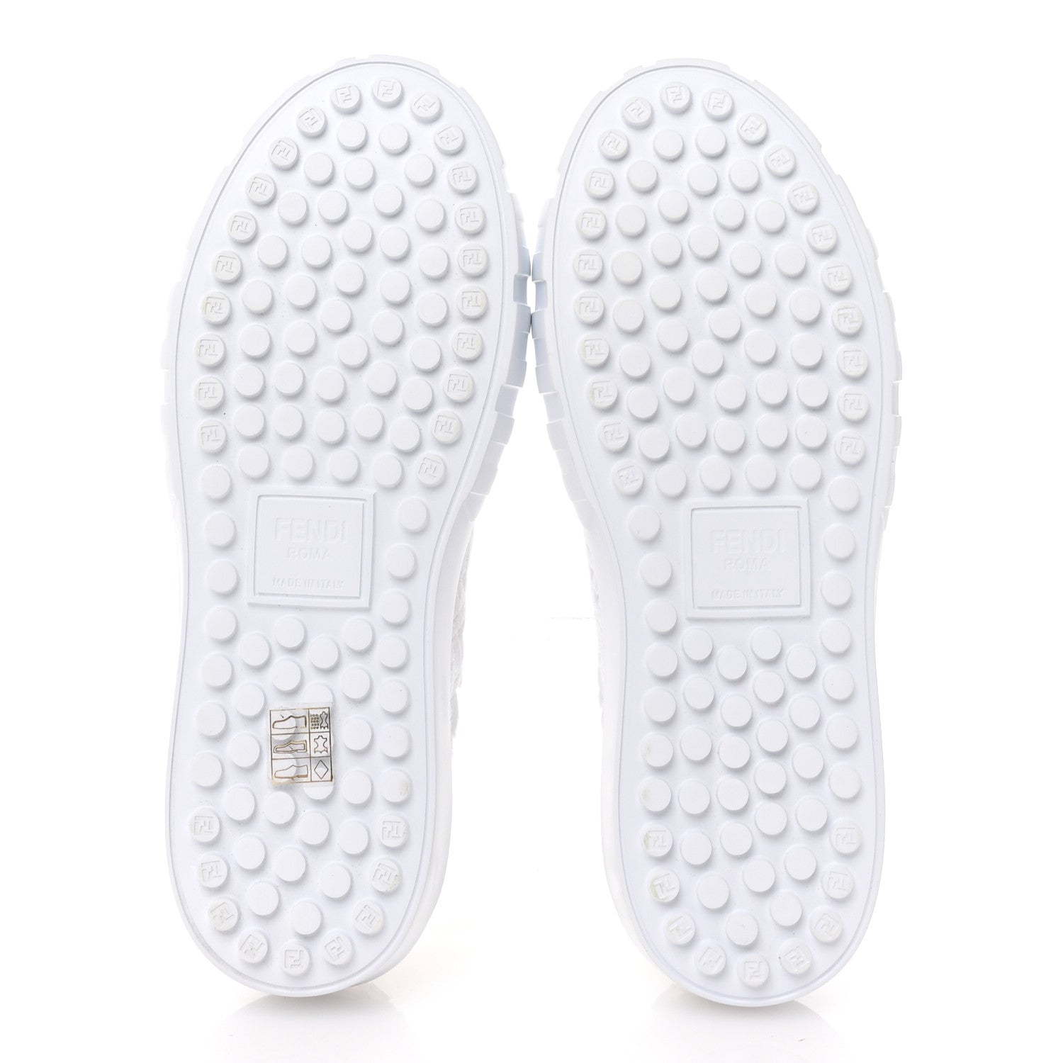 Fendi Velvet FF Calfskin Womens Fendi Force Low Top Sneakers 39.5 White 6 of 10