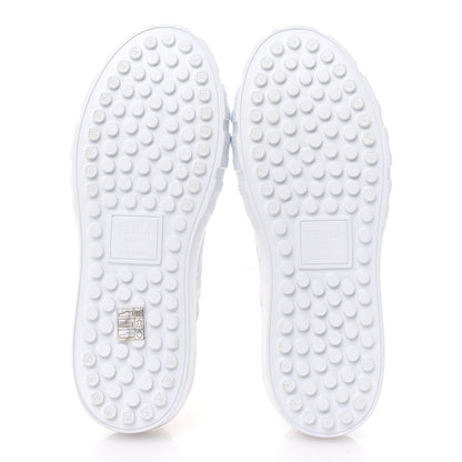 Fendi Velvet FF Calfskin Womens Fendi Force Low Top Sneakers 39.5 White 6 of 10