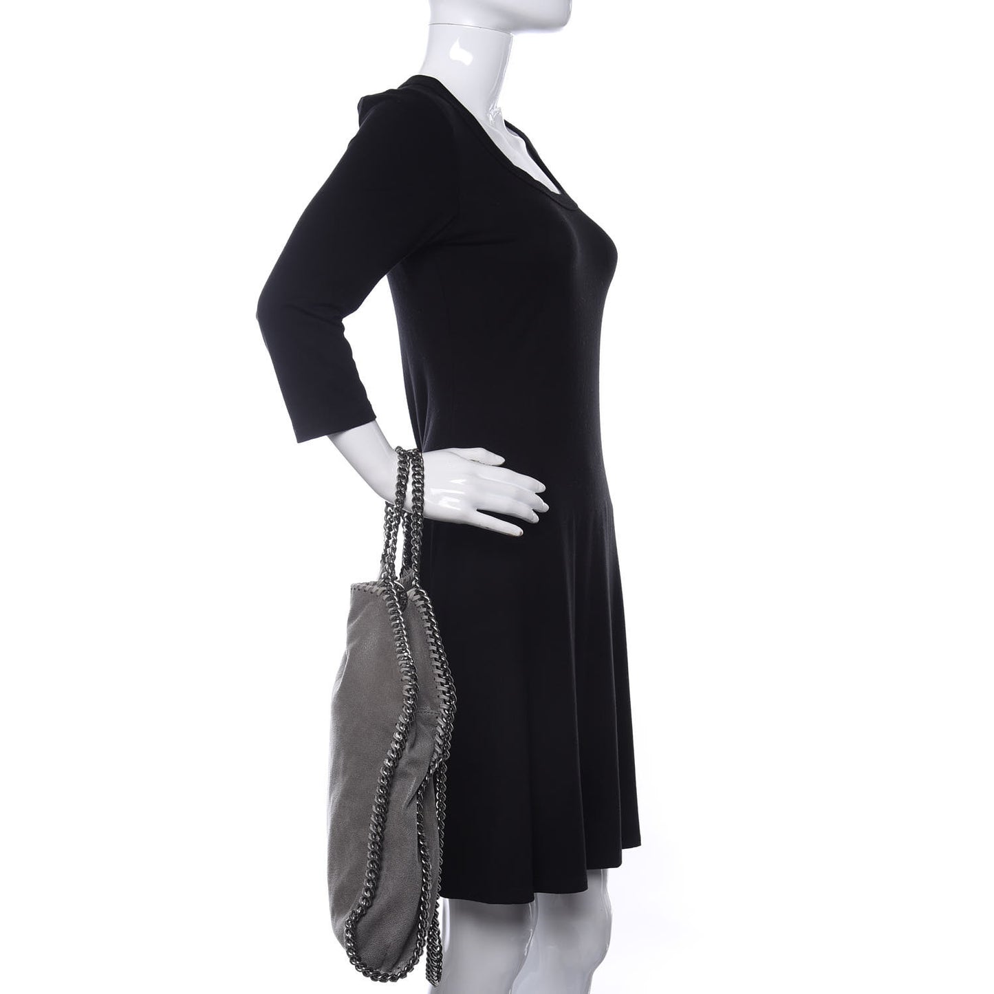Shaggy Deer Falabella Fold Over Tote Grey