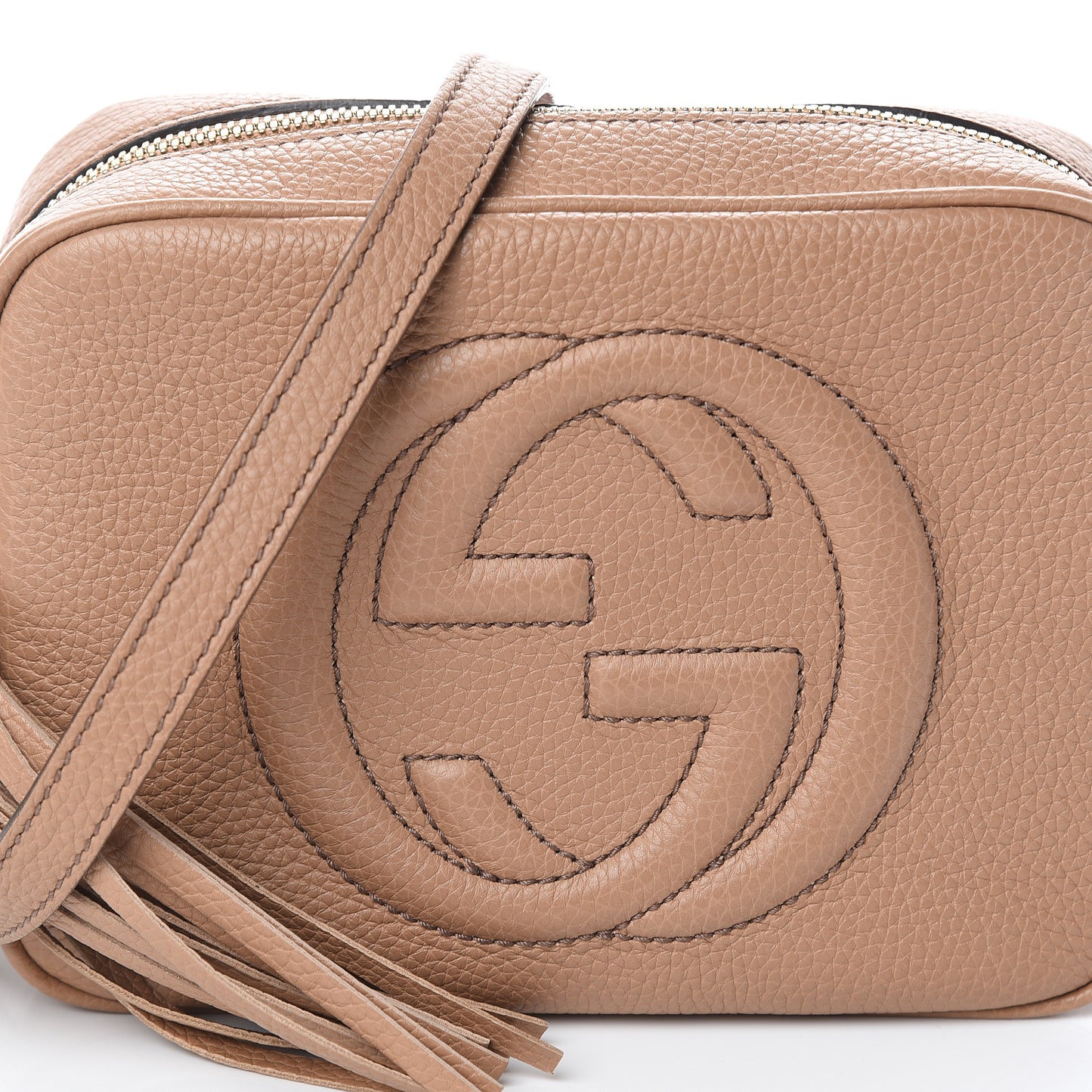 Pebbled Calfskin Small Soho Disco Bag Camelia