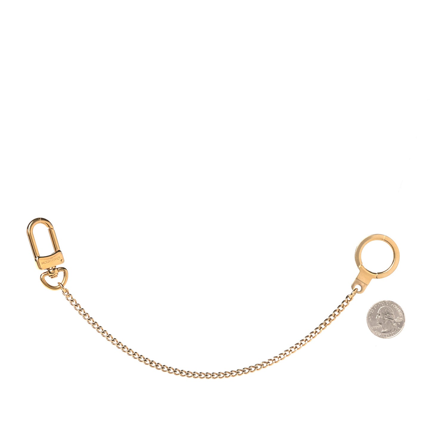 Metal Pochette Extender Key Ring Chain Gold