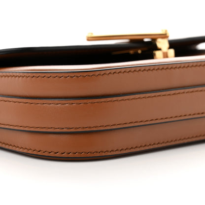 Prada Soft Calfskin Metal Triangle Logo Flap Shoulder Bag Cognac 11 of 13