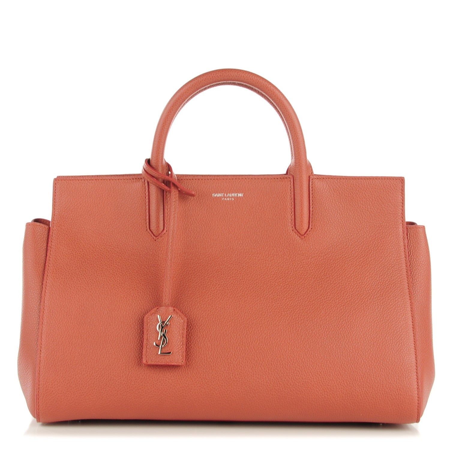 Saint Laurent Grained Calfskin Small Cabas Rive Gauche Top Handle Bag Old Rose 1 of 7