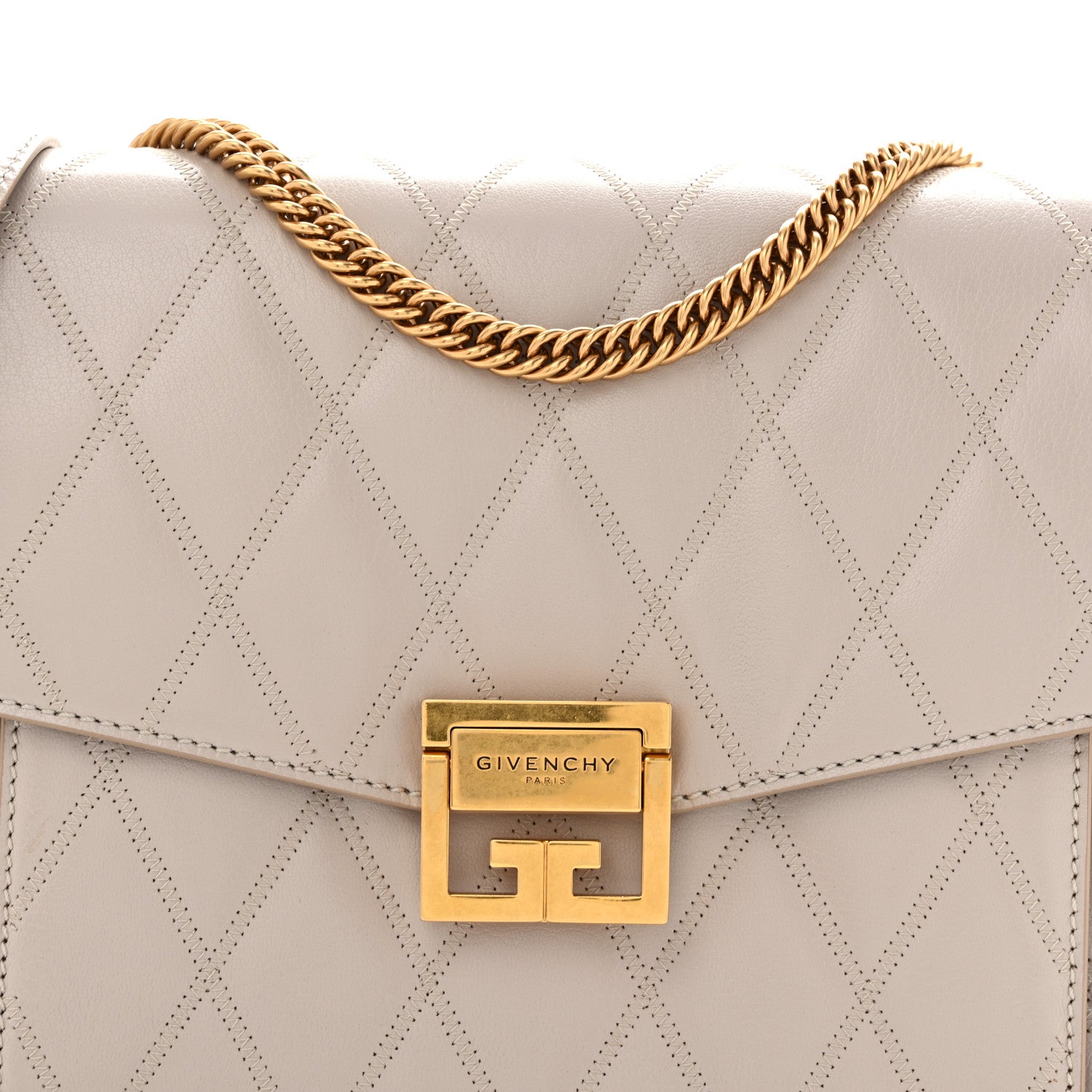 Givenchy Goatskin Quilted Medium GV3 Shoulder Bag Beige 6 of 10