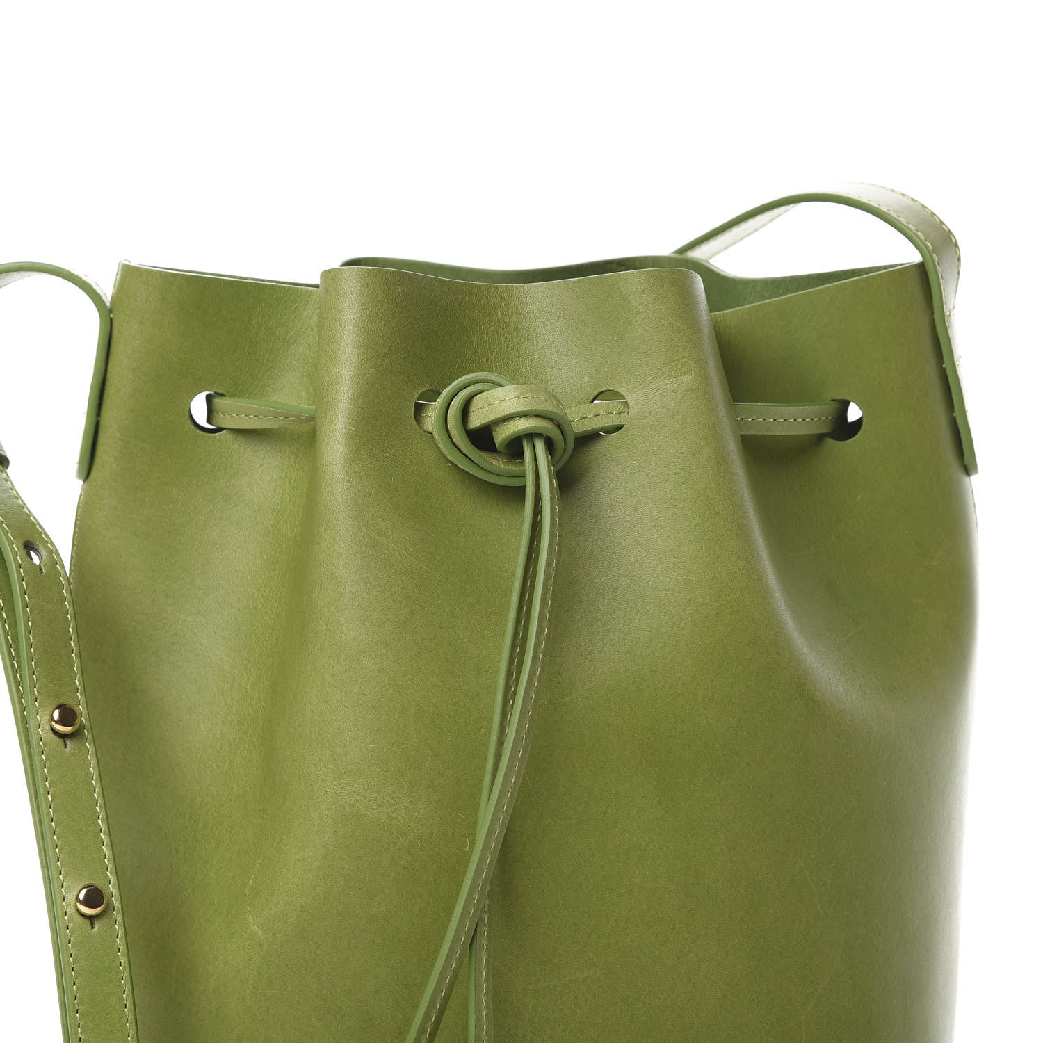 Mansur Gavriel Vegetable Tanned Calfskin Mini Bucket Bag Verde Raw 16 of 22
