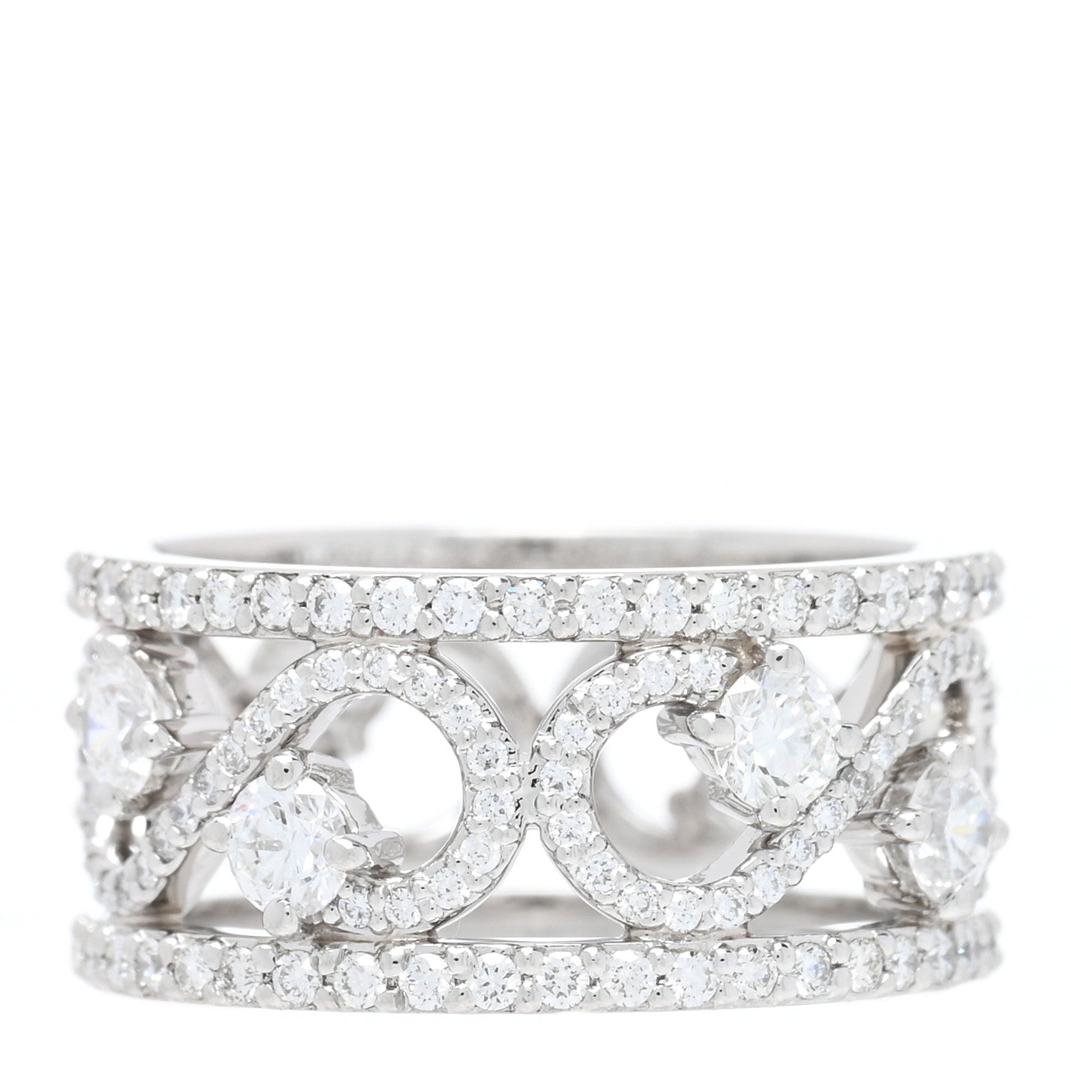 Tiffany Platinum Diamond Enchant Scroll Ring 48 4.5 3 of 5