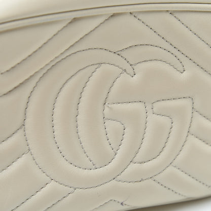 Gucci Calfskin Matelasse Mini GG Marmont Chain Shoulder Bag White 13 of 20