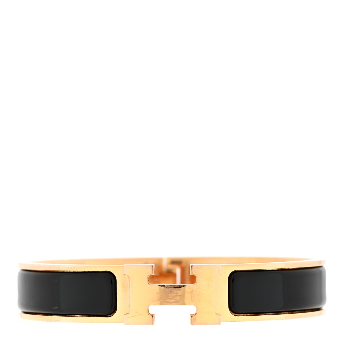 Enamel Narrow Clic Clac H Bracelet GM Black